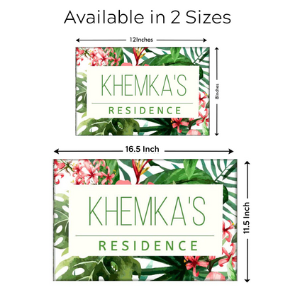 Beautiful Custom Door Name Plate - Tropical Paradise