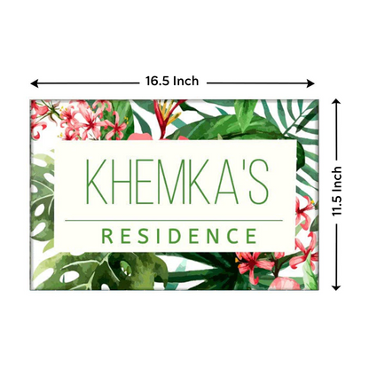 Beautiful Custom Door Name Plate - Tropical Paradise