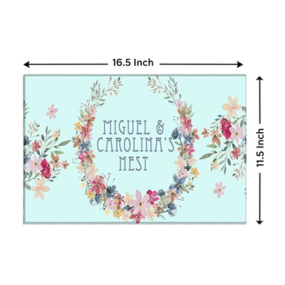 New Personalized Home Name Plate - Floral Ring