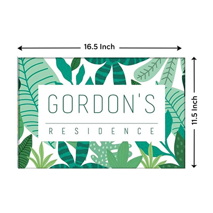 Custom Door Nameplate for Home - Tropical Home Decor Leaves