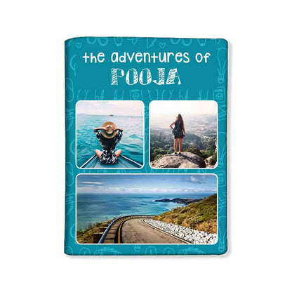 Personalized Photo Passport Holder - Nutcase Passport Cover- PU Leather Travel Wallet Case - Add Your Name & Photos Blue Nutcase