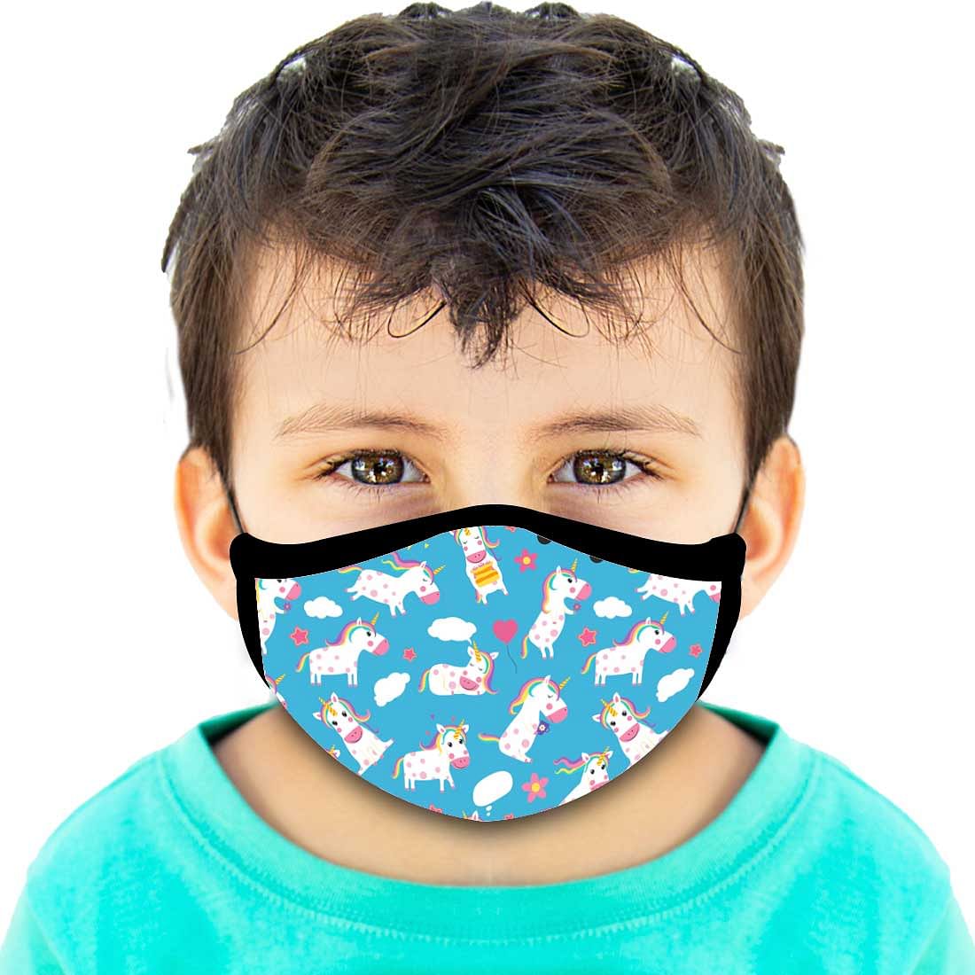 Kids Facemask - Set Of 2 -  Unicorn Blue Nutcase