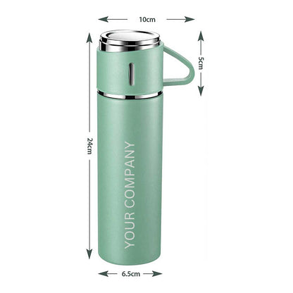 Personalized Travel Mug Thermos With 2 Cups Corporate Gift Set Box -  Add Your Company Name