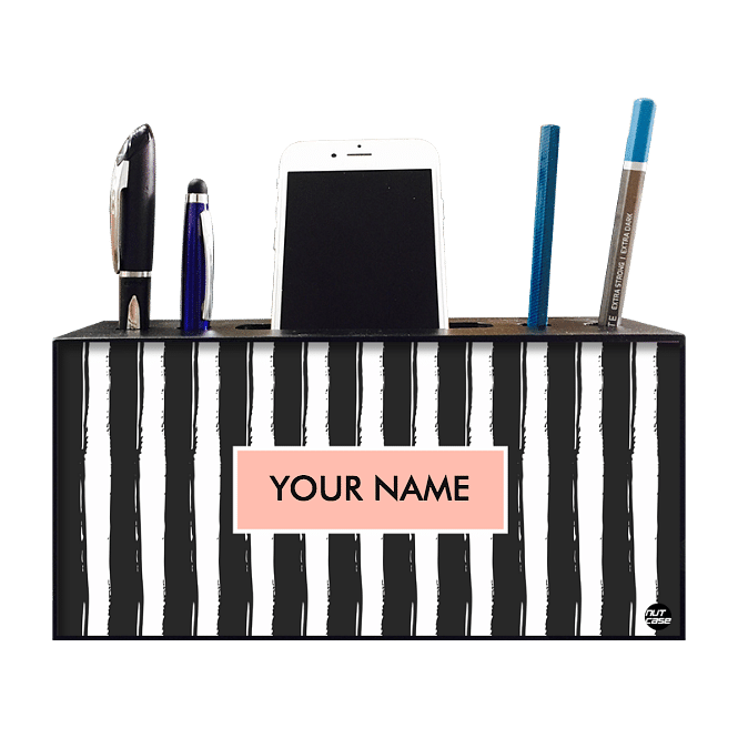 Personalized Mobile Pen Stand Organizer- Stripes Nutcase