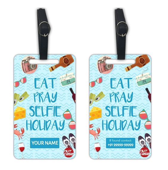 Personalized Luggage Bag Tags Add Your Name - Set of 2 Nutcase