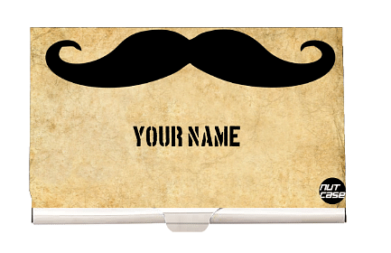 Customized Visiting Card Holder Case - Hipster Mustache Nutcase