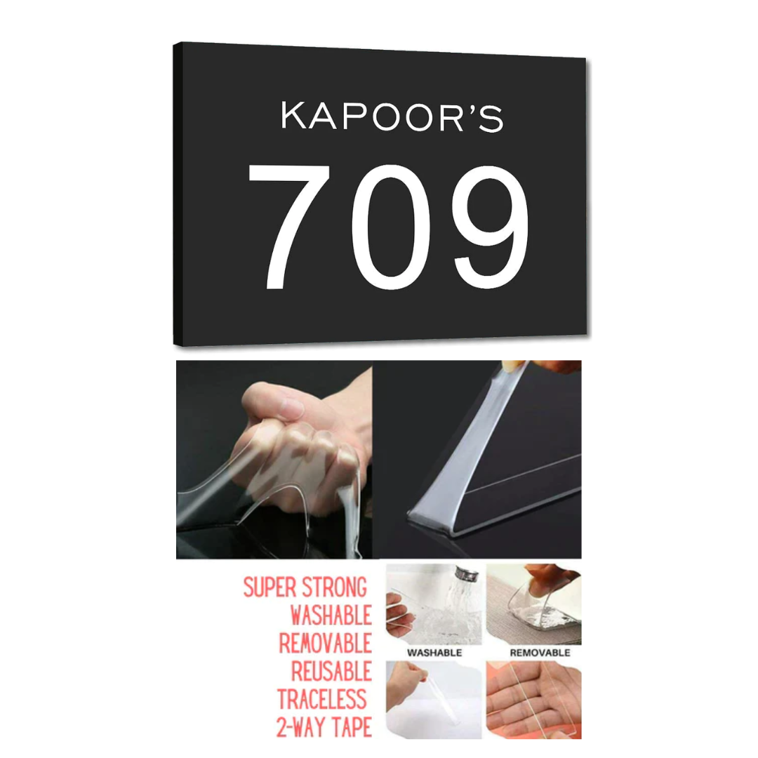 Modern House Name Plate Design Personalized - Black