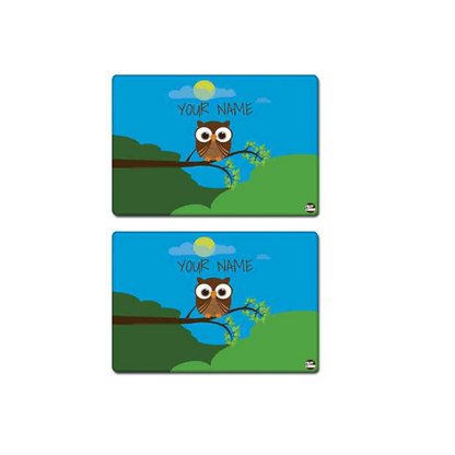 Personalized Return Gifts for Birthday Party Custom Placemats - Owl in Moonlight