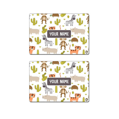 Customised Table Mat jungle Safari Theme Return Gift for Kids - Animals & Cactus