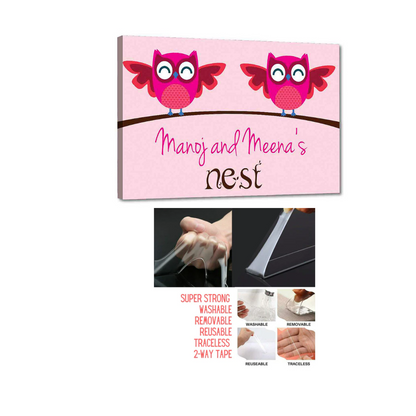 Customised Wall Name Plate Design Name Board - Cute Birds