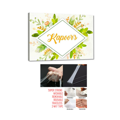 New Custom Nameplate for Home Design Watercolor Leaves