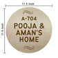 Engraved Wooden Name Plate for Home Flat Bungalows-Round