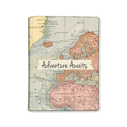 Designer Multicolor Vintage Map Design Passport Cover - Adventure Awaits