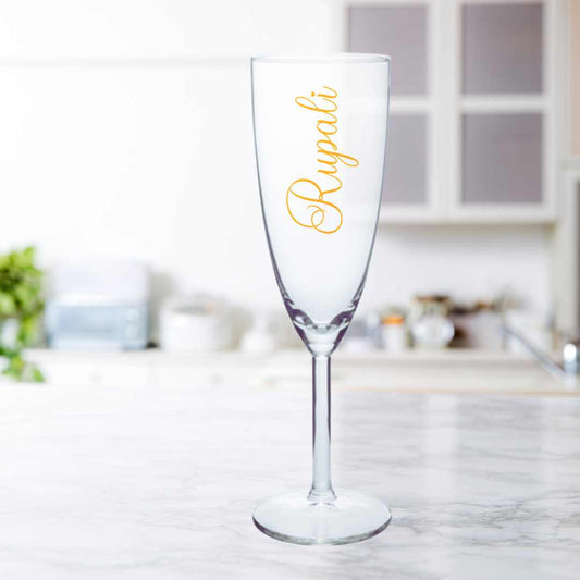 Personalized Champagne Flute Glasses Birthday Gifts for Wife - Add Name
