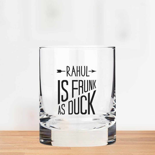 Funny Personalized Whiskey Glass - Gift for Him Husband Boyfriend - Frunk Duck