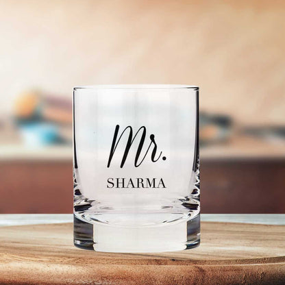 Personalized Mr and Mrs Whiskey Glasses Set of 2 for Couples Anniversary gifts