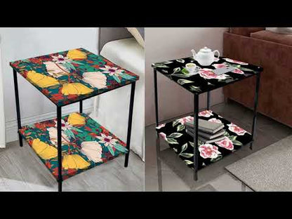 Modern Side Tables for Bedroom with Storage - Colorful pattern