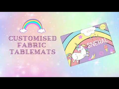 Personalized Fabric Table Mats For Kids  - Watercolor