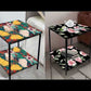 Bed Side Table Storage Rack for Bedroom Living Room - Designer Swirls
