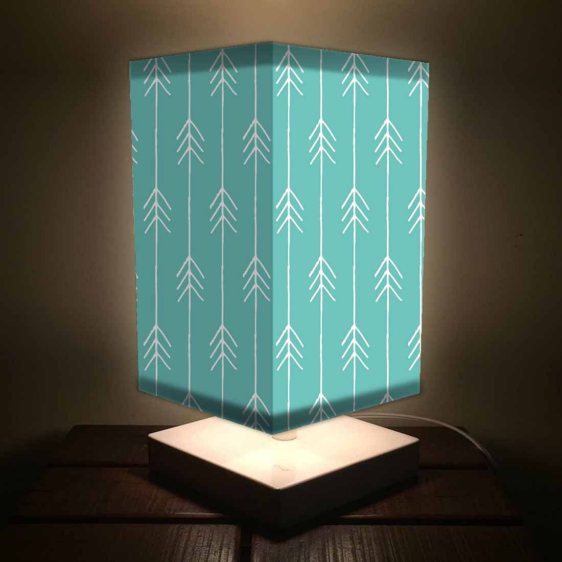 Table Lamp For Bedroom - Arrow Ends - Teal Nutcase