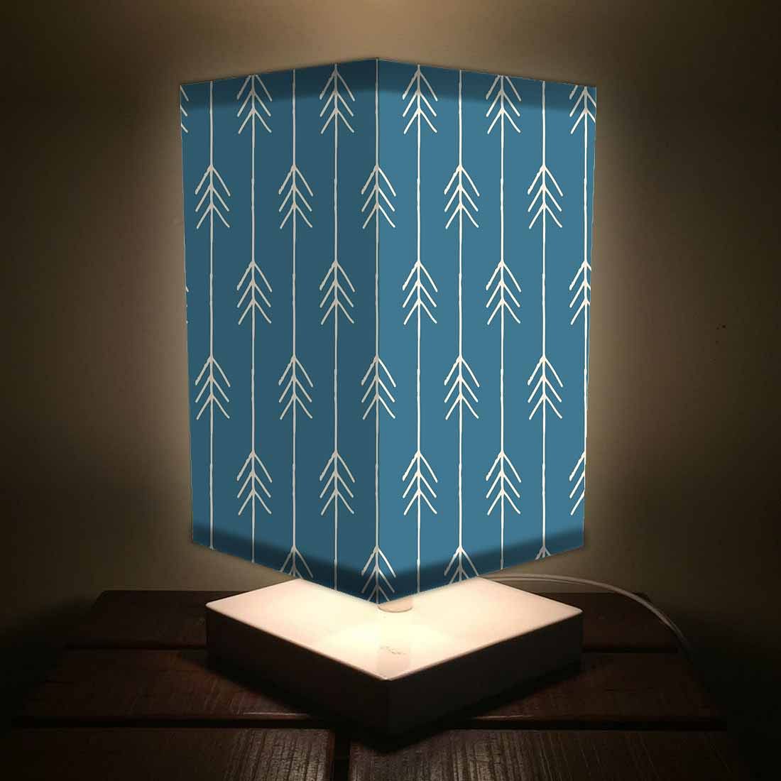 Table Lamp For Bedroom - Arrow Ends -  Blue Nutcase