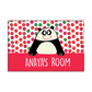 Custom-Made Kids Door Name Plate - Cute Panda Nutcase
