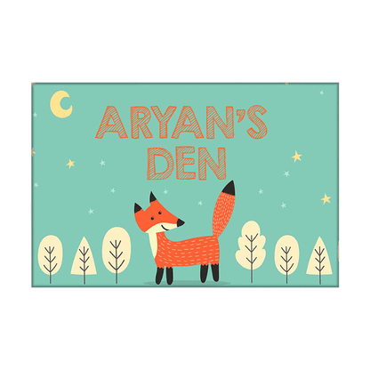 Children's Personalized Room Name Plate -  Fox & Tree. Nutcase