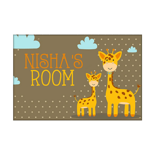 Kids Personalized Room Name Plate -  Zebra & Clouds. Nutcase