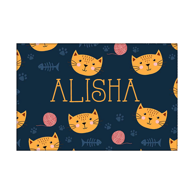 Customized Kids Name Plate for Girl -  Cute Little Cat. Nutcase