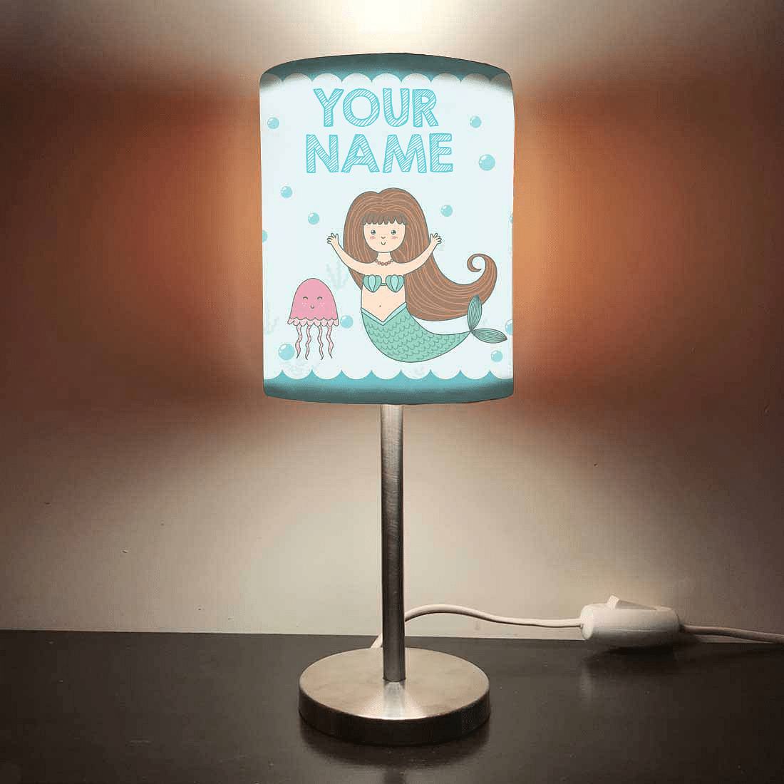 Personalized Kids Bedside Night Lamp-Jellyfish And Mermaid Nutcase